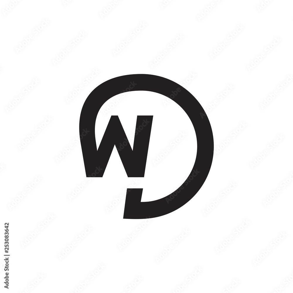 letters wd loop line arrow logo vector letters wd loop line arrow logo vector