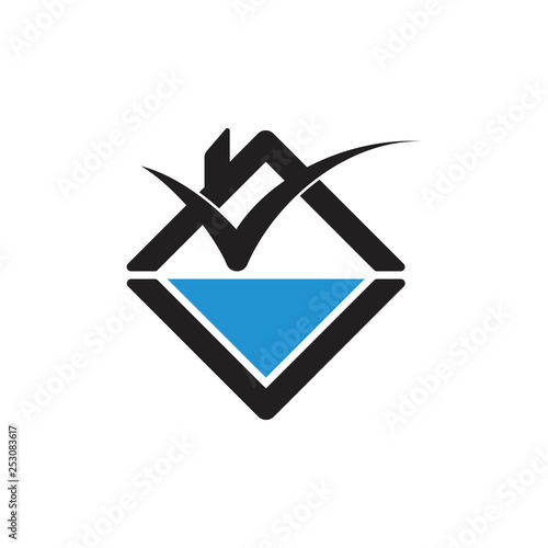 home water swimming pool logo vector