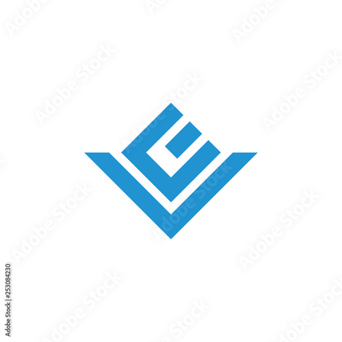 letters ev simple geometric line logo vector