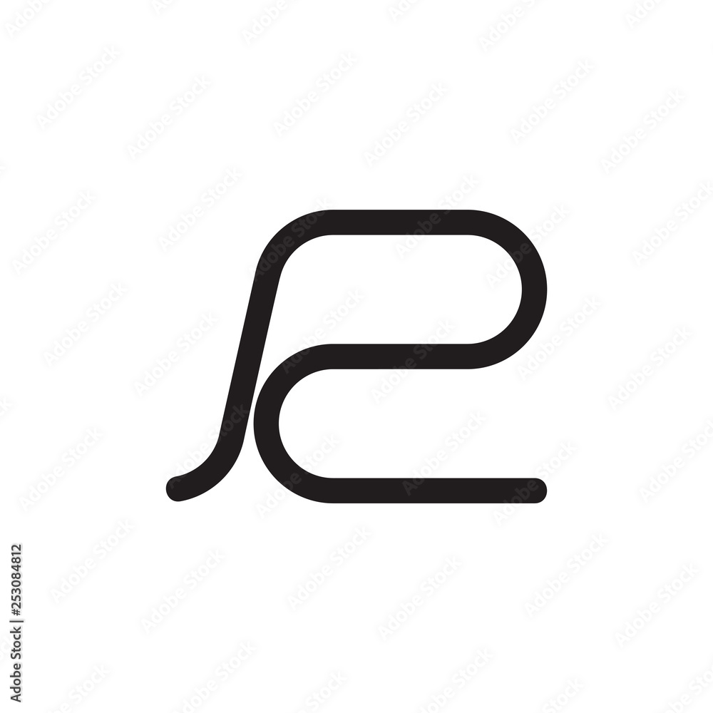 letter r simple street line logo vector