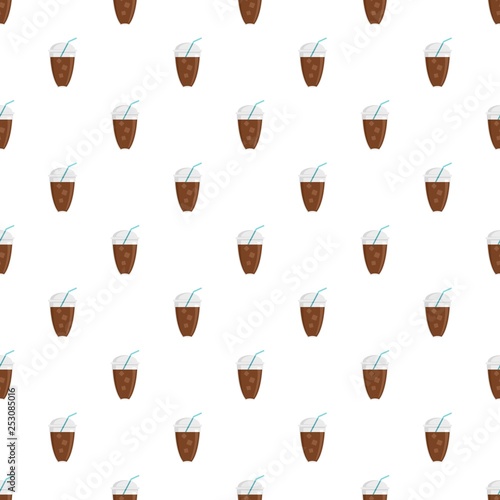 Ice coffee pattern seamless vector repeat for any web design
