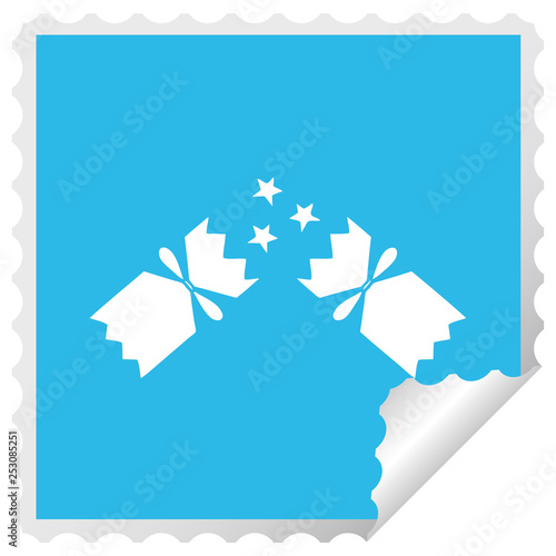 square peeling sticker cartoon christmas cracker