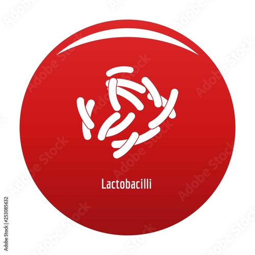 Lactobacilli icon. Simple illustration of lactobacilli vector icon for any design red photo