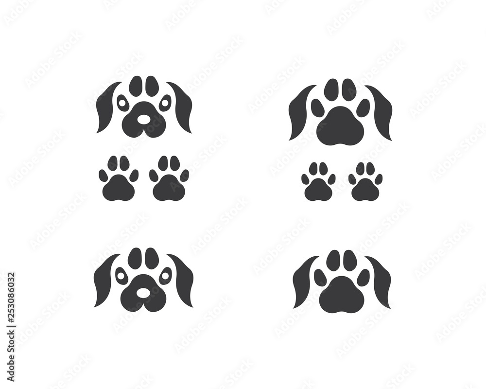 paw logo icon of pet vector paw logo icon of pet vector