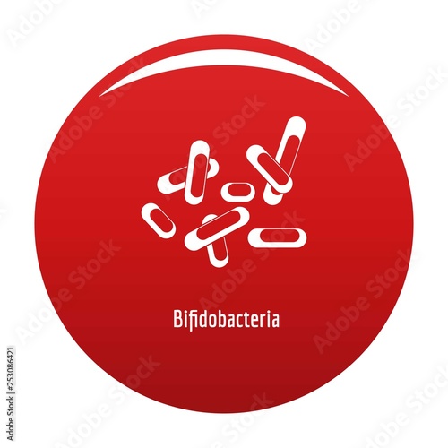 Bifidobacteria icon. Simple illustration of bifidobacteria vector icon for any design red