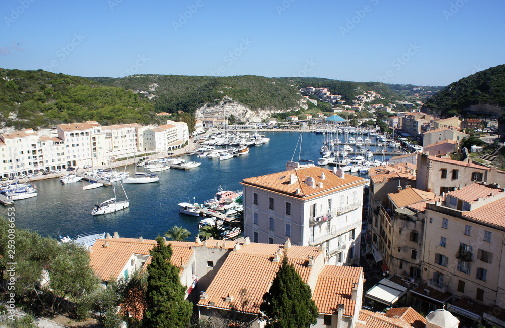 Inner harbor of the city of Bonifacio.Corsica.