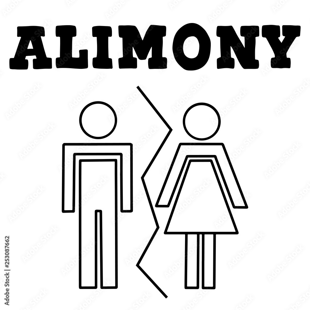 Fototapeta premium Vector illustrstion of divorced couple 