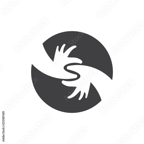 Fototapeta Naklejka Na Ścianę i Meble -  letter s linked hand symbol logo decoration vector