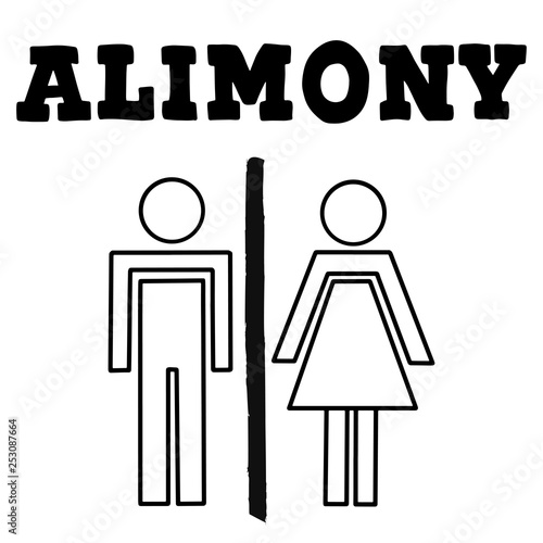 Vector illustrstion of divorced couple 