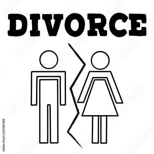 Vector illustrstion of divorced couple 