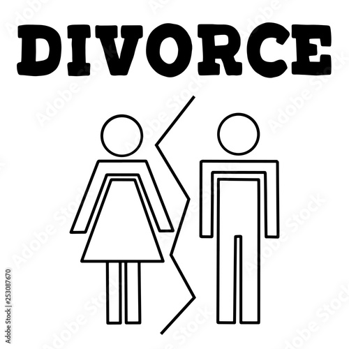 Vector illustrstion of divorced couple 