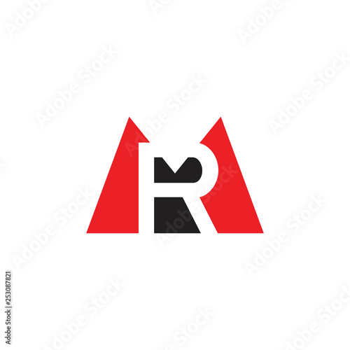 letters mr simple negative space triangle geometric logo