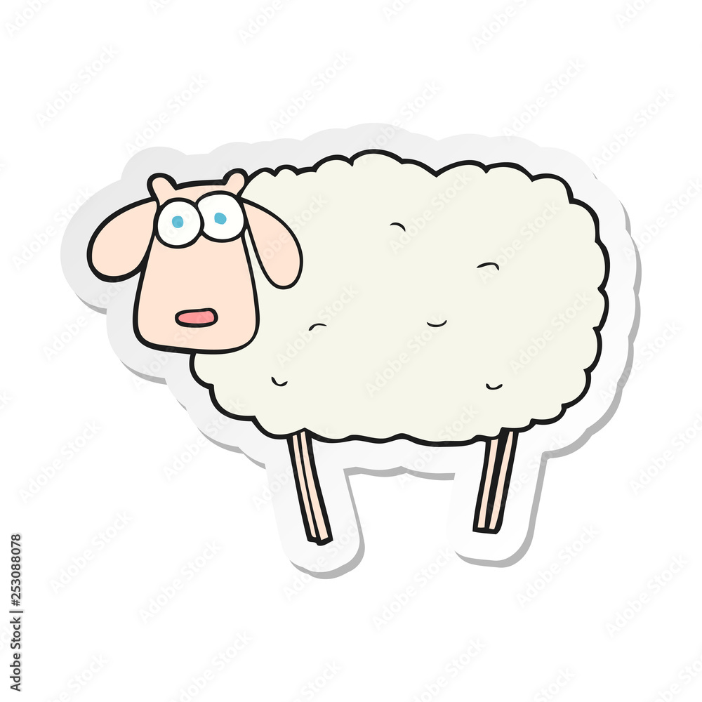 sticker of a cartoon sheep sticker of a cartoon sheep