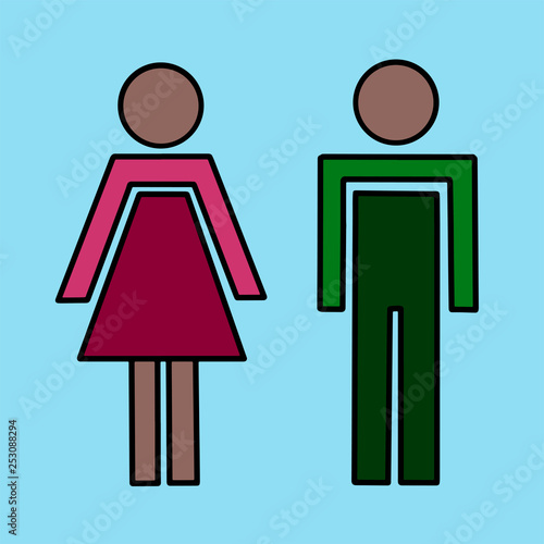 Vector illustrstion of man and woman silhouettes