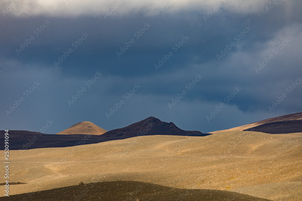 The colorful mountains of Iceland. Graphic background