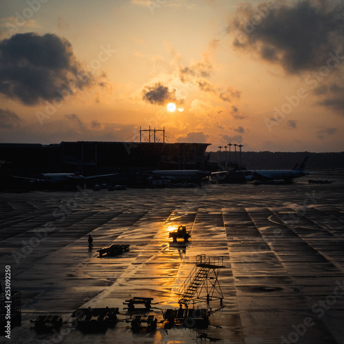 Photography Incheon-Seoul International AirPort at Sunset after rain
