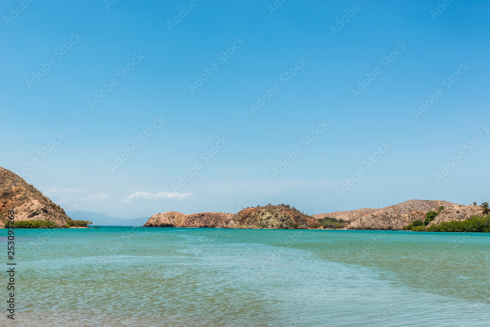 Turquoise waters on a sunny day  at Golfo de Cariaco, Sucre State - Venezuela