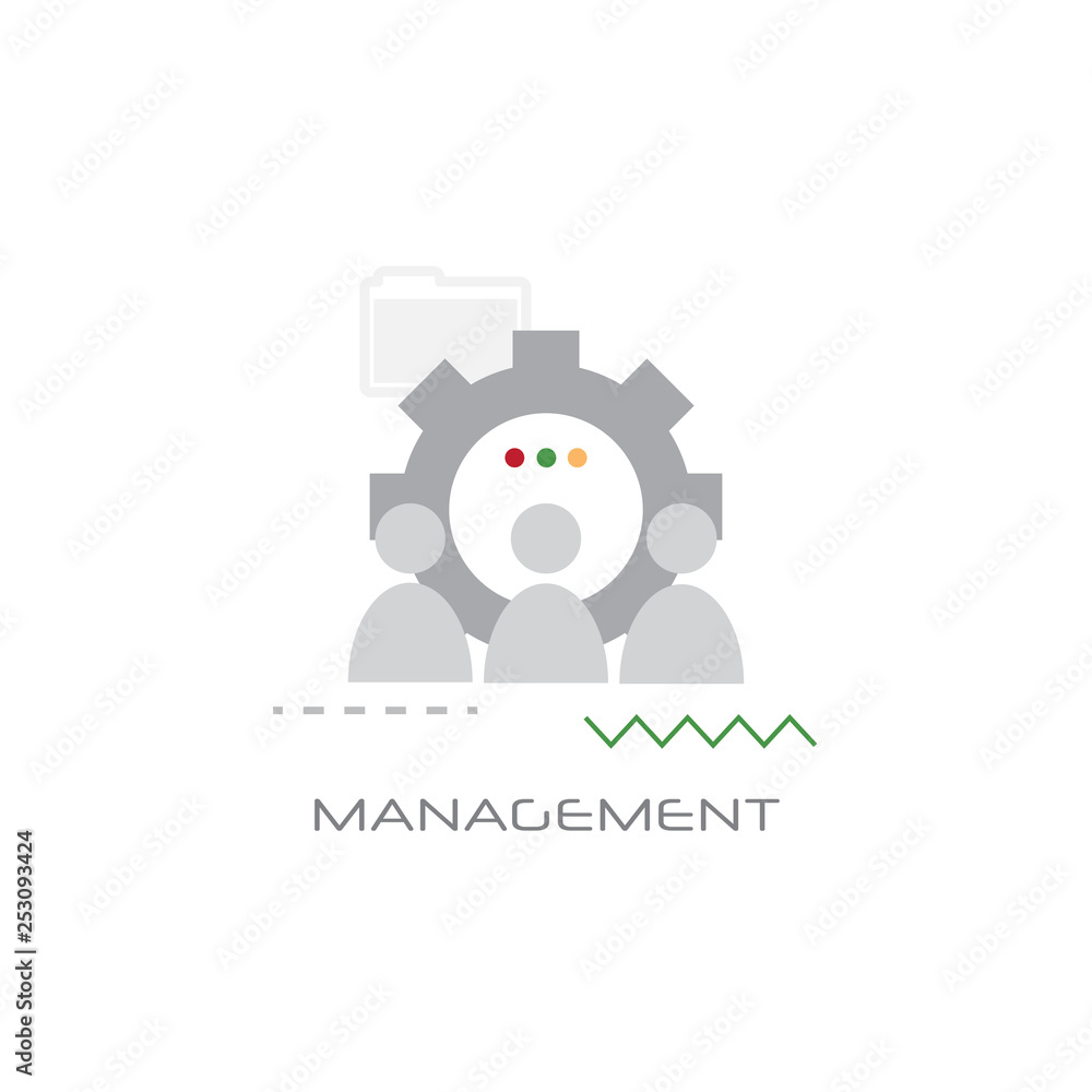 business team working process company work group management concept line style white background