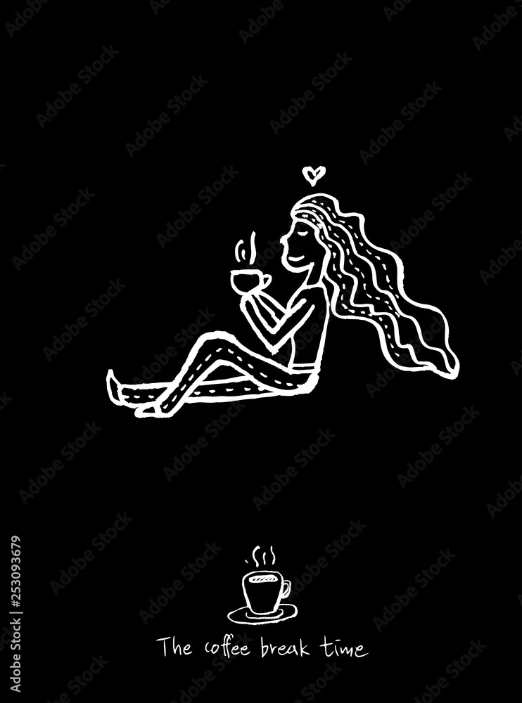 Fototapeta premium 카페 포스터 / 손으로 그린 커피 그림