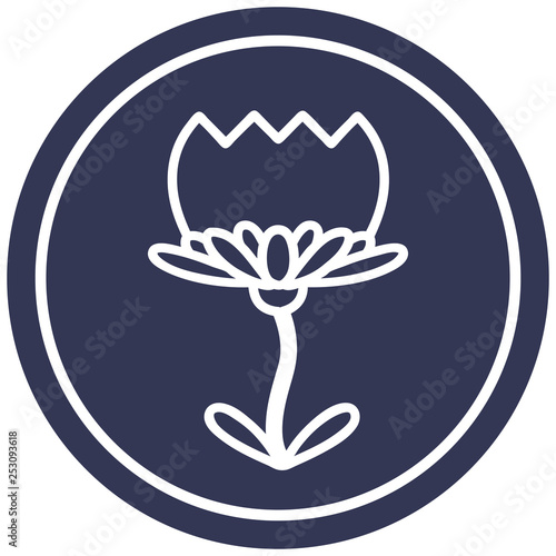 lotus flower circular icon