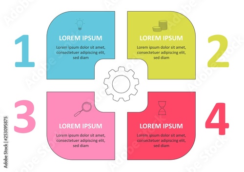 Business data visualization. Process chart. Abstract elements of graph, diagram with steps, options, parts or processes. Vector business template for presentation. Creative concept for infographic.