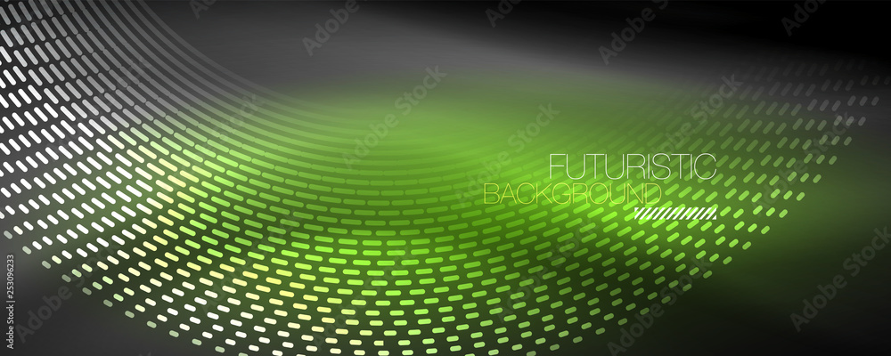 Obraz premium Digital flowing wave particles abstract background, vector smoke effect design
