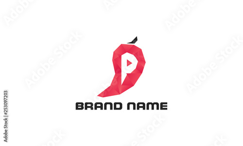 Paprika pepper chilli logo