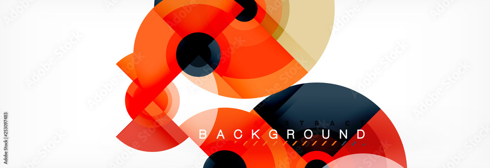 Flying circles geometric abstract background Flying circles geometric abstract background