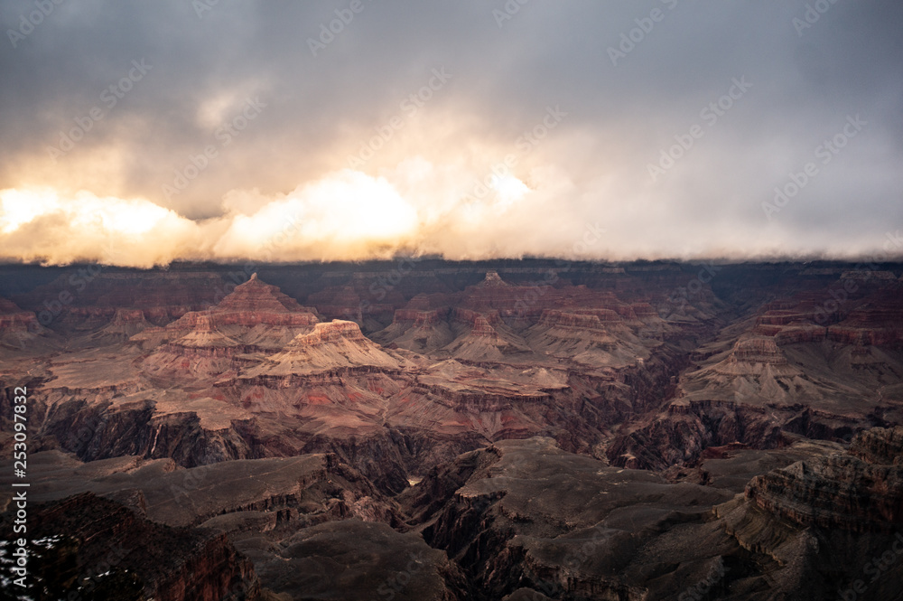 Golden Clouds Over Grand Canyon at Sunrise