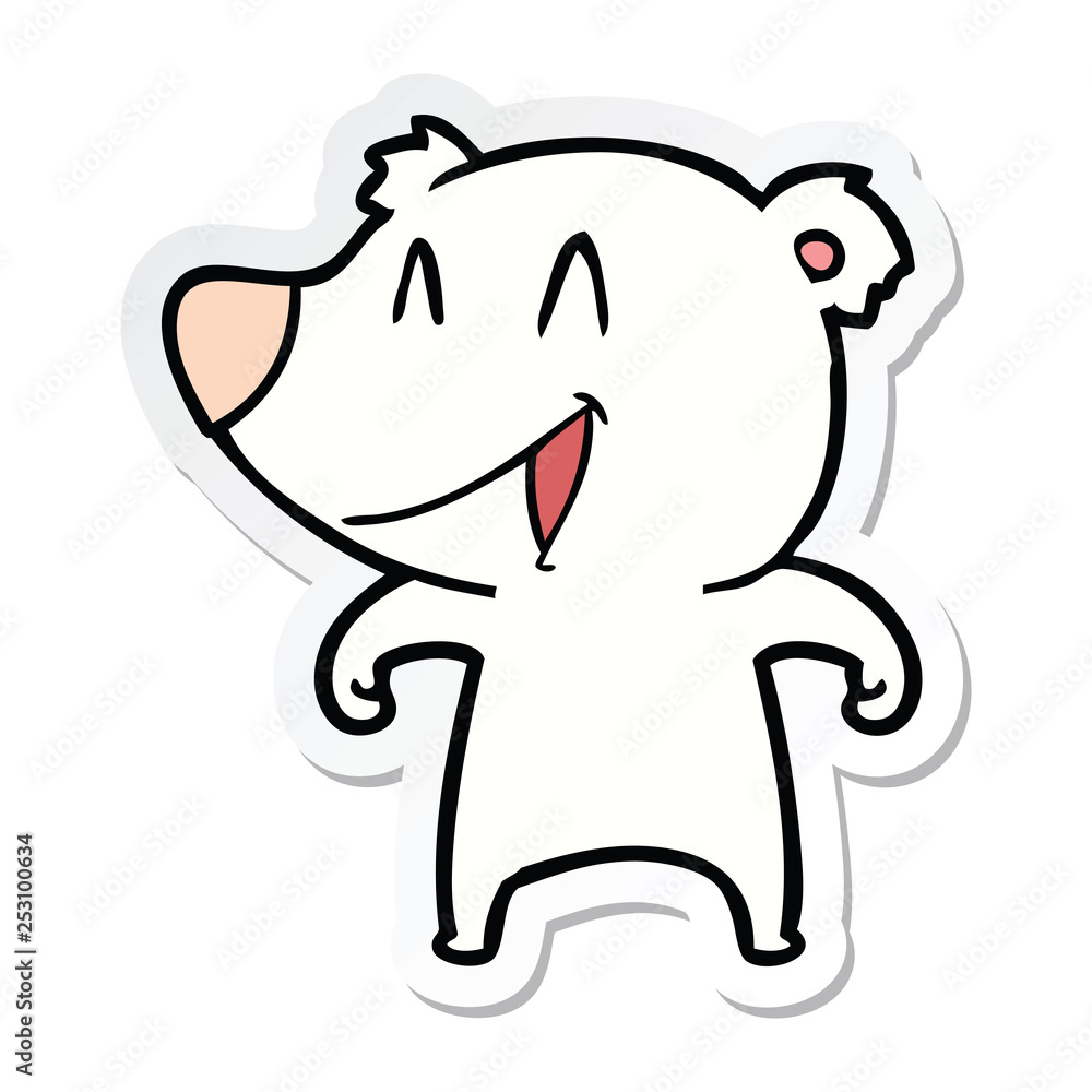 sticker of a polar bear cartoon sticker of a polar bear cartoon