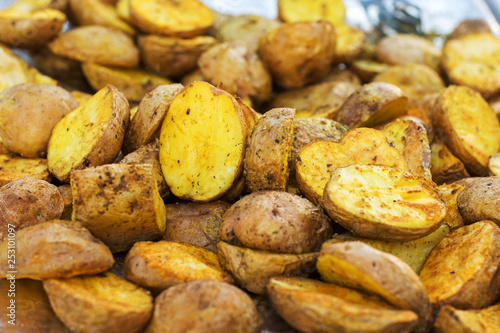 fried potatoes on the grill