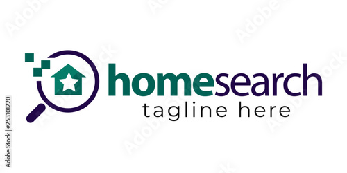 Modern home search logo concept