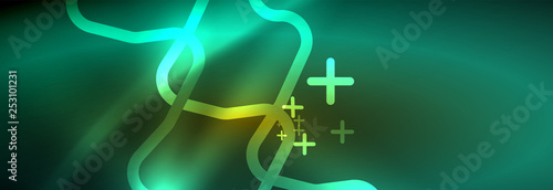 Shiny neon lights background, techno design, modern wallpaper for your project