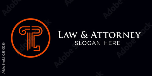 Pillar icon for attorney and law logo concept