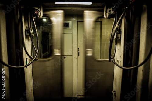 Train doors as they close photo