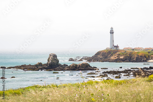 Point Arena Lighthouse in Mendocino County, California, United States.