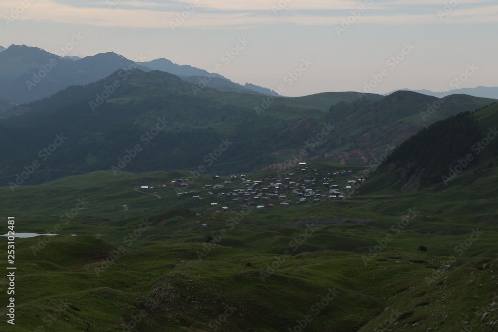 Fototapeta premium green village views. savsat/artvin/turkey