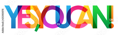 YES, YOU CAN! colorful typography poster