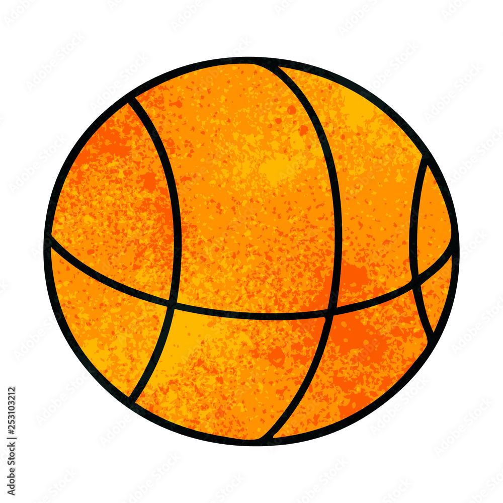Fototapeta premium retro grunge texture cartoon basket ball