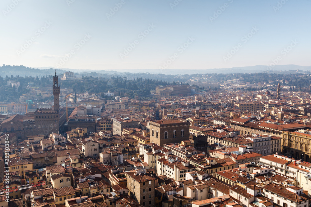 aerial view of florence take from duome of florence
