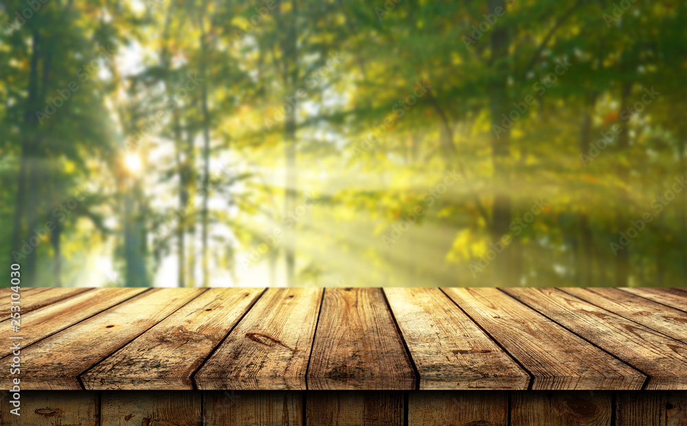 Empty wooden table background Empty wooden table background