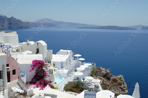 Santorini, with the typical Mediterranean sea view from Oia