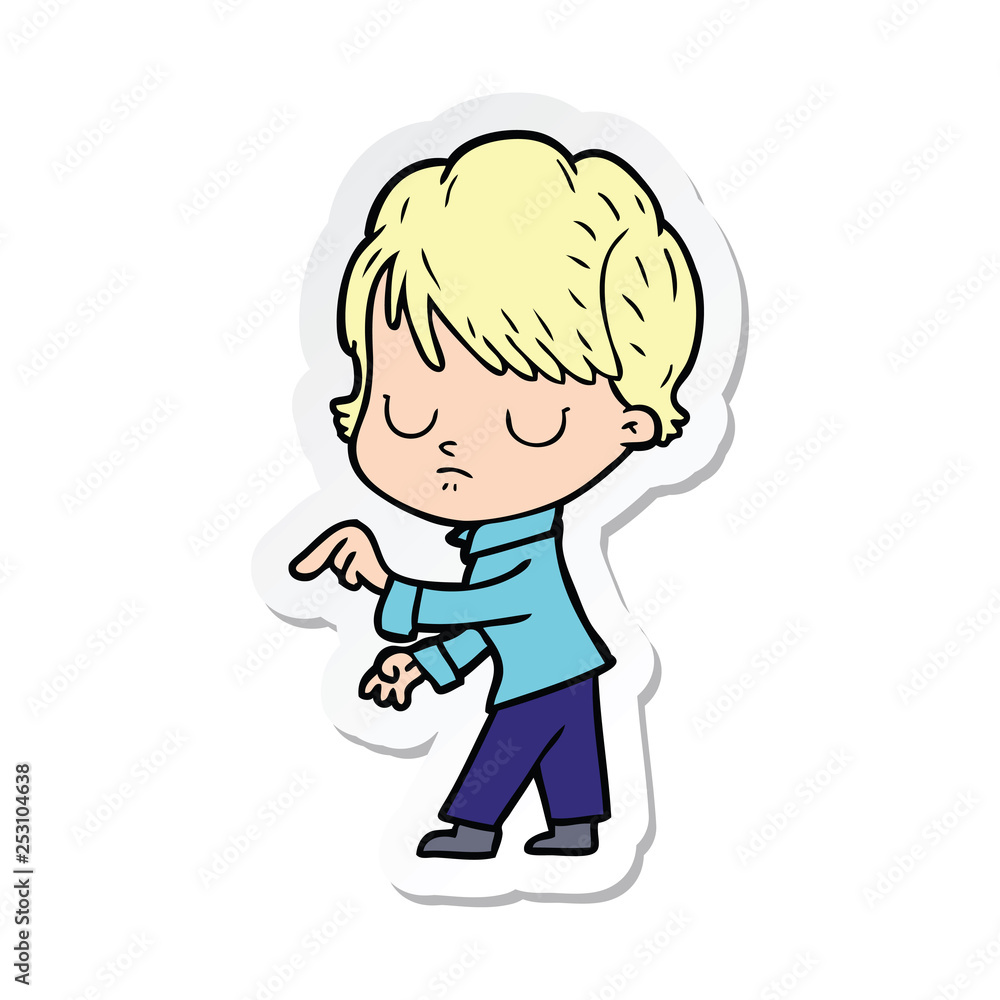 sticker of a cartoon woman