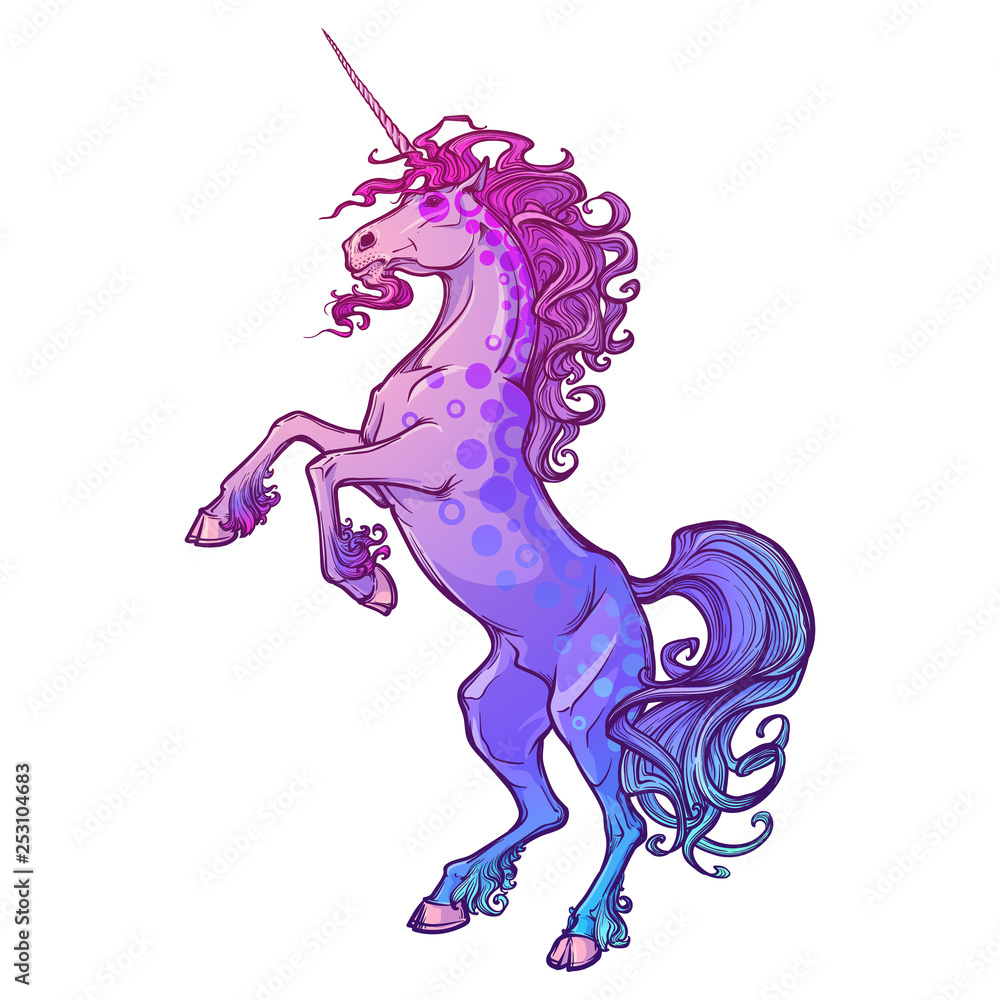 Rearing Unicorn Drawing