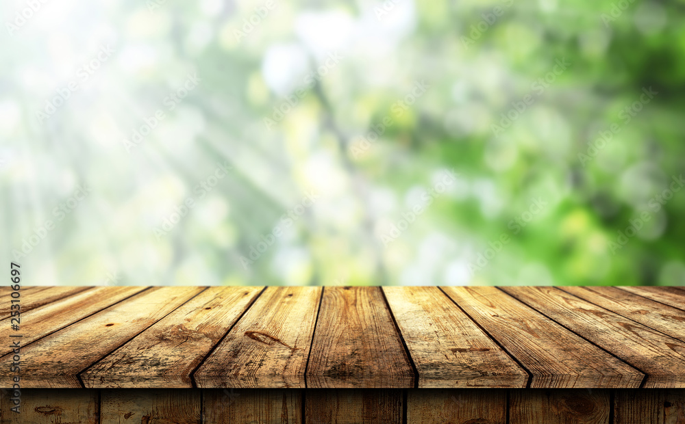 Empty wooden table background Empty wooden table background