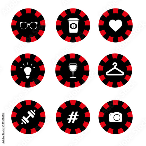 Set Instagram stories highlights icons vector