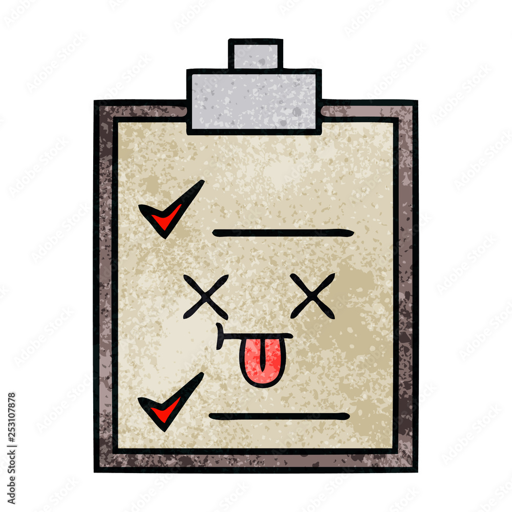 retro grunge texture cartoon check list retro grunge texture cartoon check list