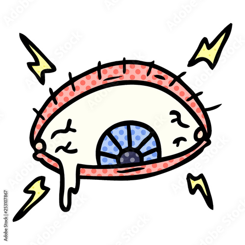 cartoon doodle of an enraged eye