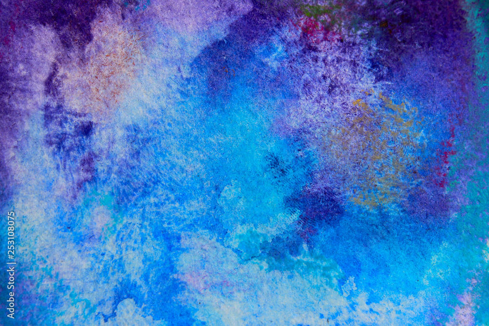 Blurred Watercolor Texture Background. Colorful Watercolor Background Texture With A Lot Of Copy Space For Text. 