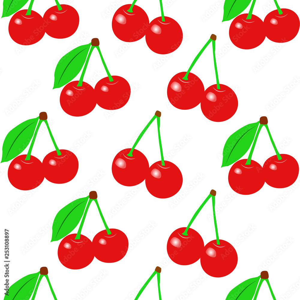 Seamless pattern with cherries. vector - Illustration. Seamless pattern with cherries. vector - Illustration.